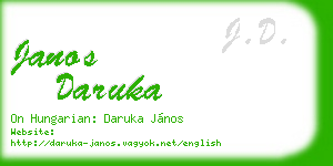 janos daruka business card